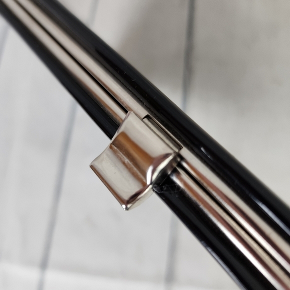 Vintage 50s/60s Black Patent Rectangle Clutch Purse - Picture 8 of 16